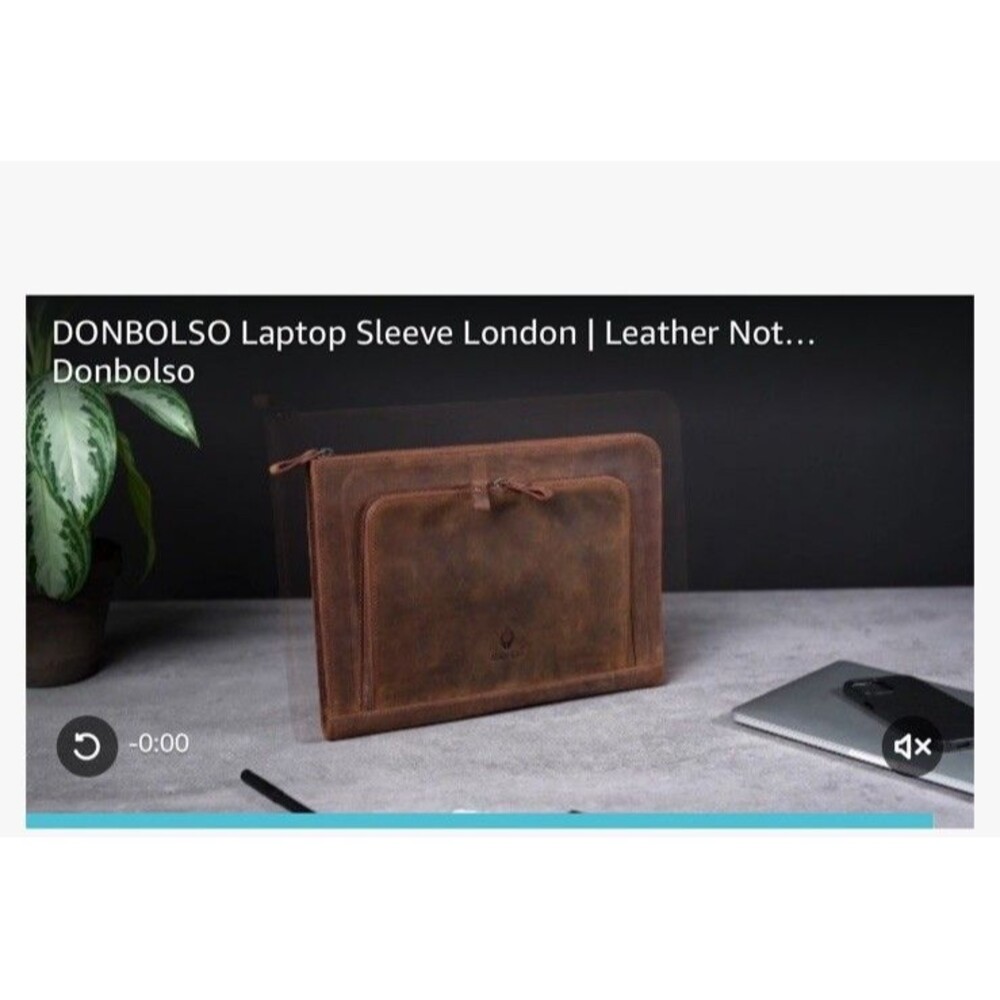 DONBOLSO Laptop Bag Genuine Leather Large Vintage Brown Quality Cushioned Luxury